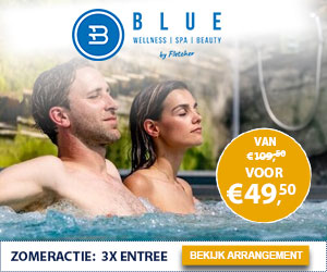 Afbeelding van een ontspannen persoon bij BLUE Wellness, genietend van de zomeractie met 3x entree en €60,- korting.